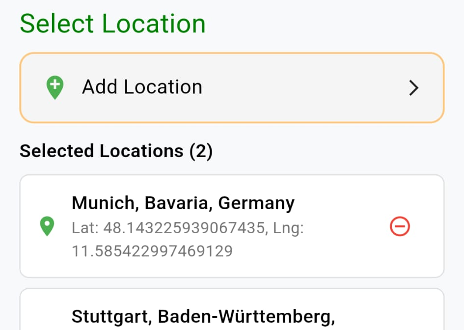 Multi-location listing