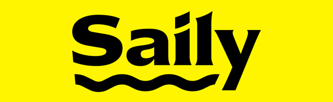 Saily eSIM app mockup on a phone with travel background