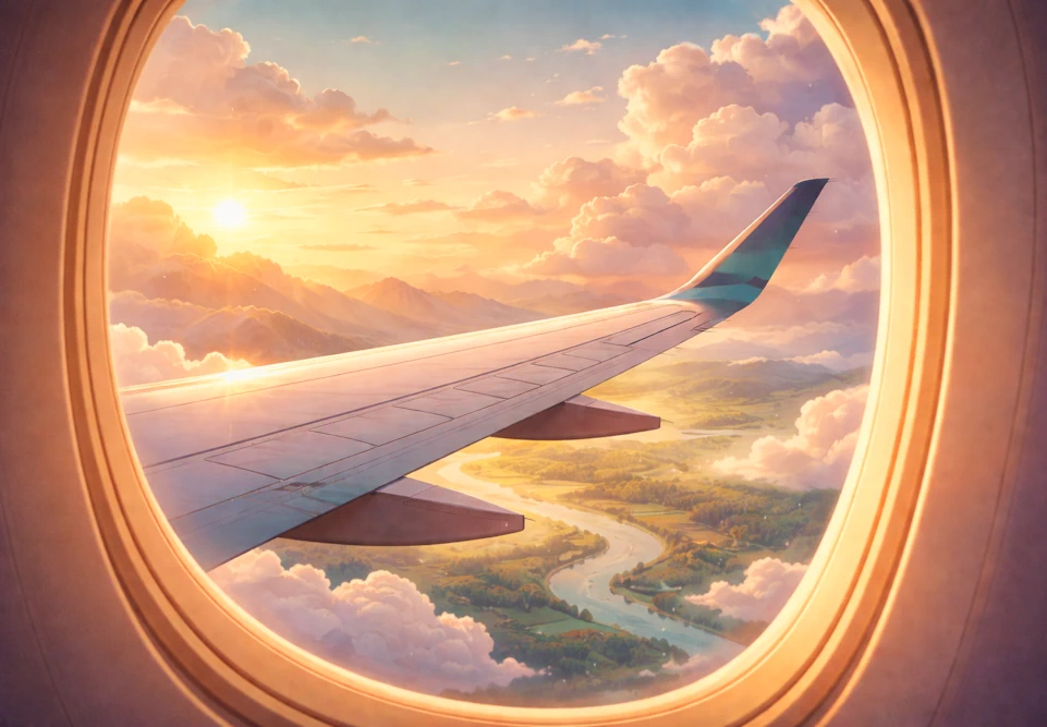 View from a train window, on the move