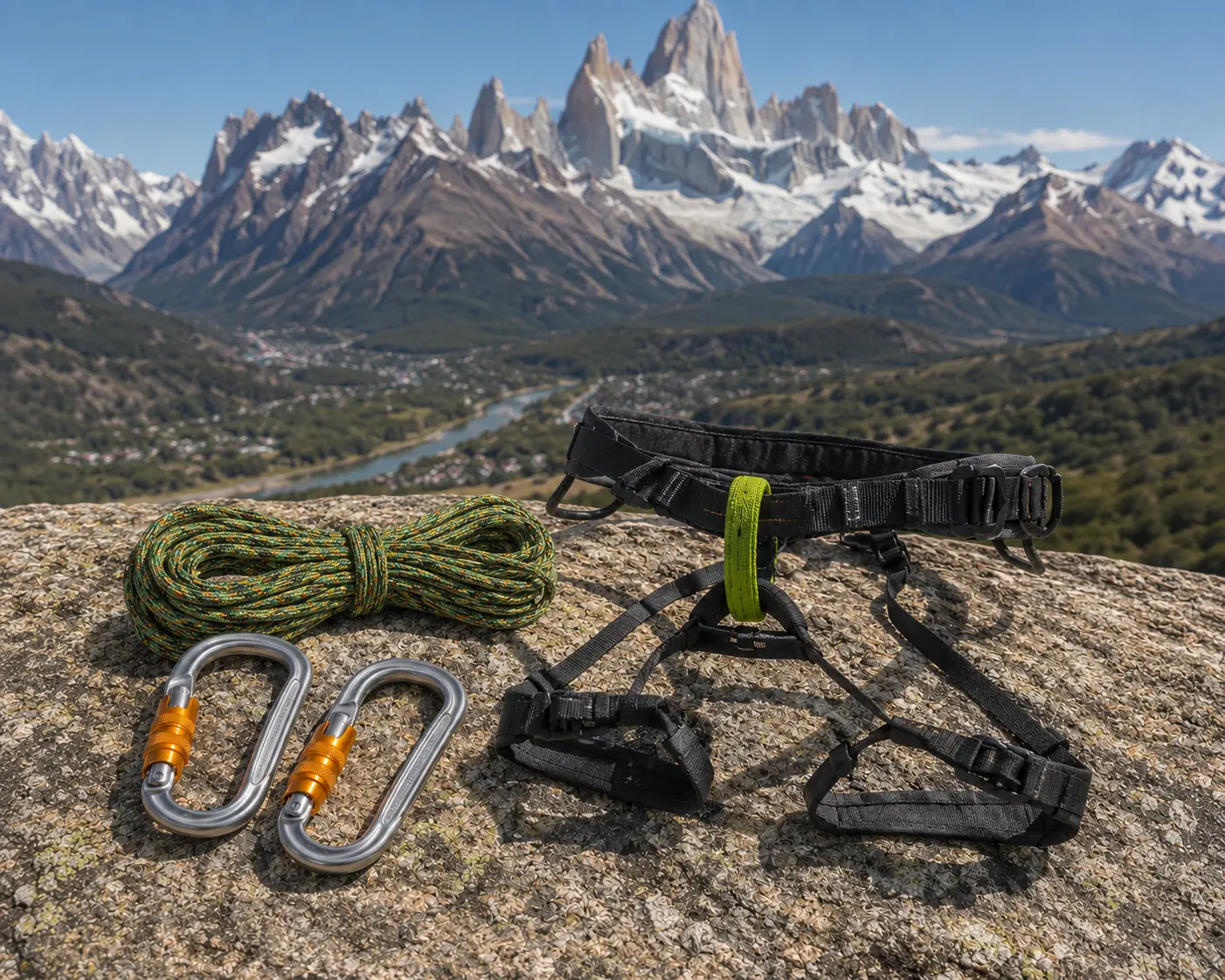 Huemul Circuit Tyrolean Traverse Safety Kit Rental gear rental in El Chaltén, Santa Cruz, Argentina