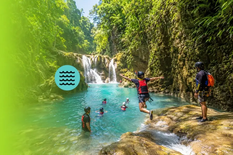 3h Canyoneering Adventure from Moalboal + Food in Water Activities in Badian, Cebu, Philippines